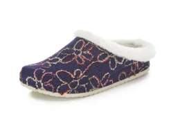 Mubb Wollfilz-Pantoffel mit bunter Blüten-Stickerei
