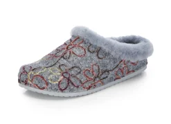 Mubb Wollfilz-Pantoffel mit bunter Blüten-Stickerei