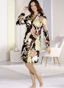 Nachthemd, knielang und langen Ärmeln