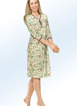 Nachthemd, Langarm mit Knopfleiste