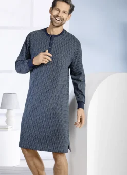 Nachthemd mit Knopfleiste und Seitenschlitzen