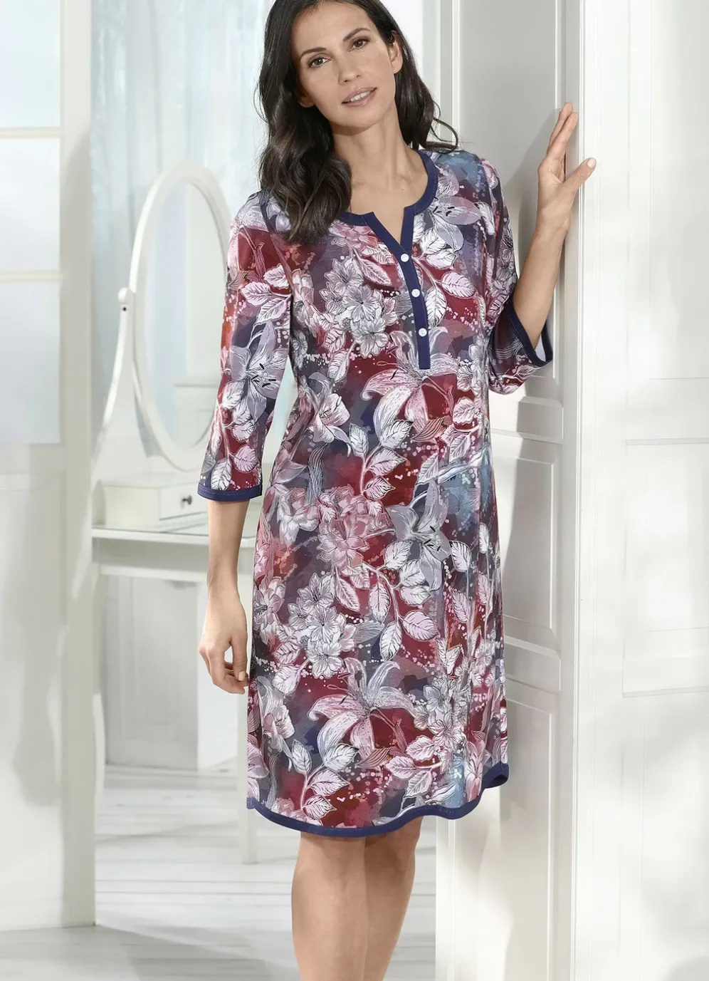 Nachthemd mit Modal und 3/4-langen Ärmeln