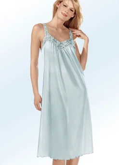 Nachthemd mit Spaghettiträgern und Spitze