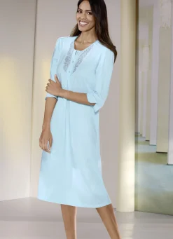 Nachthemd, wadenlang mit Tüllstickereispitze