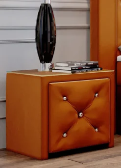 Nachttisch mit Schublade und Glasplatte