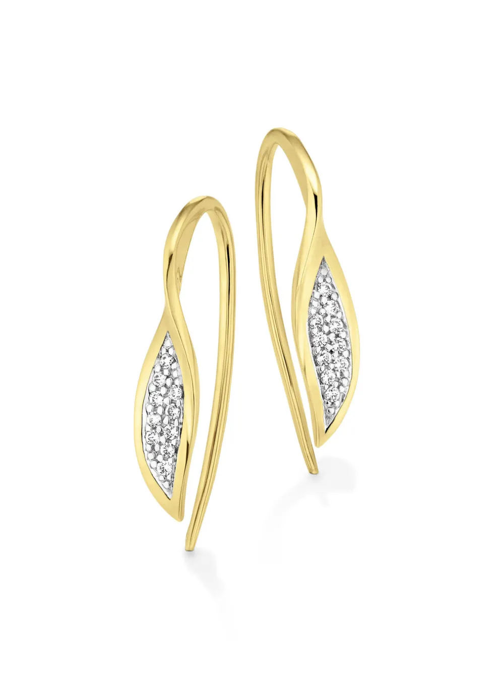 Ohrhaken in Bicolor mit 20 Brillanten