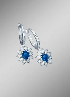 Ohrringe mit echt Safir und Diamanten