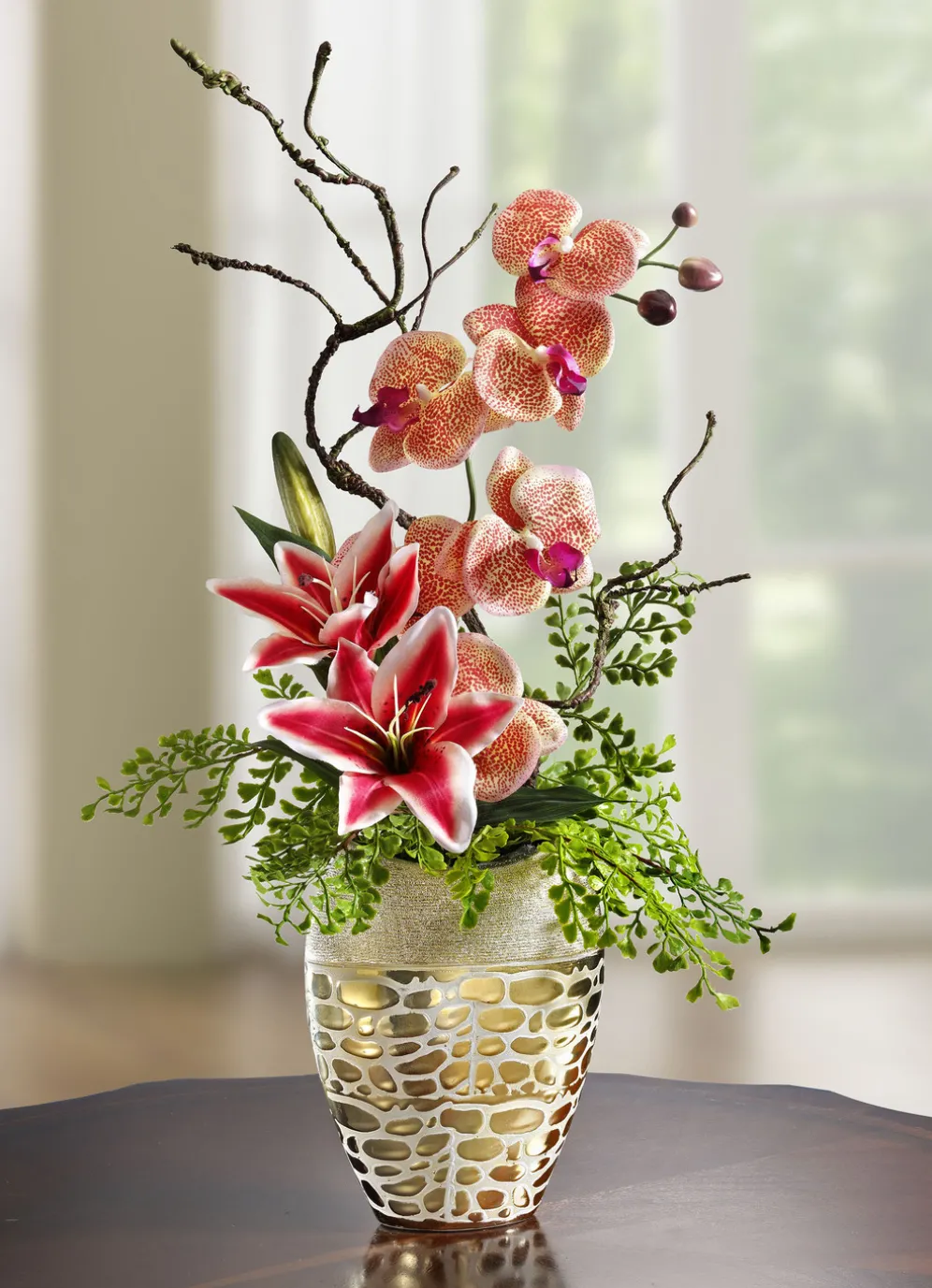 Orchideen-Gesteck im Topf