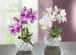 Orchideen-Gesteck in Keramikvase