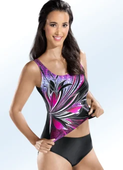 Pacific Fashion Tankini mit platziertem Druckdessin und Softschalen