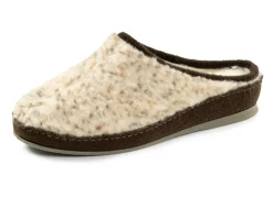 Pantoffel aus gesprenkeltem Wollplüsch