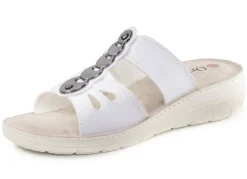 Pantolette mit glänzendem Schmuck