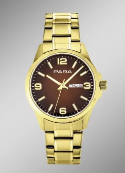 Para-Quartz-Herrenuhr mit Stahlbandgehäuse