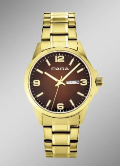 Para-Quartz-Herrenuhr mit Stahlbandgehäuse