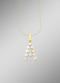 Personalisierte Eleganz: Buchstaben-Anhänger mit Süßwasser-Zuchtperlen