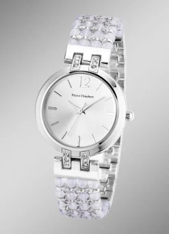 Pierre Chaubert-Quartz-Damenuhr mit Metallgehäuse und Metallband