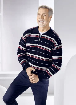 Polopullover mit kurzem Reißverschluss in 2 Farben