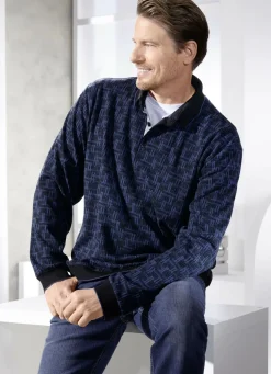 Poloshirt mit Strickkragen