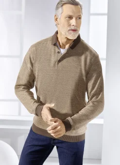 Poloshirt mit Strickkragen