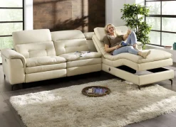 Polsterecke mit verstellbarer Kopfstütze und Ottomane