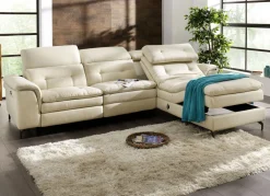 Polsterecke mit verstellbarer Kopfstütze und Ottomane