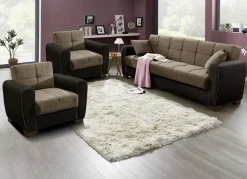 Polstermöbel mit Bettfunktion und Bettkasten