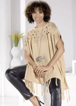Poncho-Pulli in Strukturmix