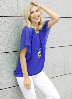 Poncho-Tunika mit eingearbeitetem Top