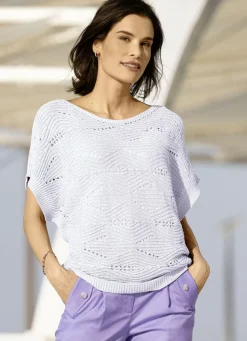 Pulli in quergestricktem Dessin