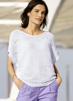 Pulli in quergestricktem Dessin