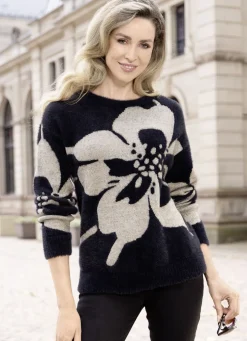 Pullover in Jacquard mit edlen Glitzerakzenten