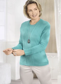 Pullover in Twinset-Optik mit Schurwolle