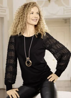 Pullover mit Chiffon-Ärmeln