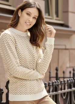 Pullover mit effektvollem Zackenmuster