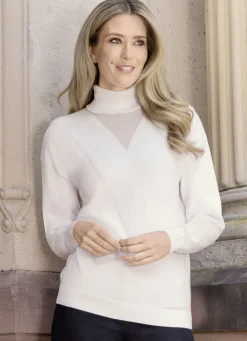 Pullover mit transparentem Einsatz am Dekolleté