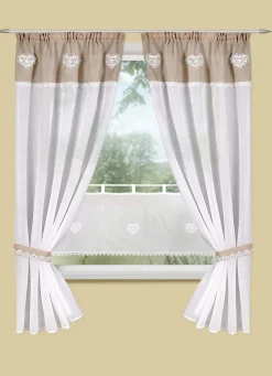 Raffgardinen-Garnitur in Leinenoptik