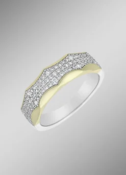 Raffiniertes Design – Damenring mit synth. Zirkonia