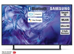Rahmenloser Samsung 4K-Ultra-HD-LED-Fernseher mit Smart-TV