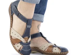 Rieker, leichte Damen-Sandalen, Weite G, mit Klettverschluss