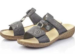 Rieker, modische Damen-Pantoletten, Weite H, mit Klettverschluss