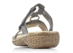 Rieker, modische Damen-Pantoletten, Weite H, mit Klettverschluss