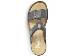 Rieker, modische Damen-Pantoletten, Weite H, mit Klettverschluss