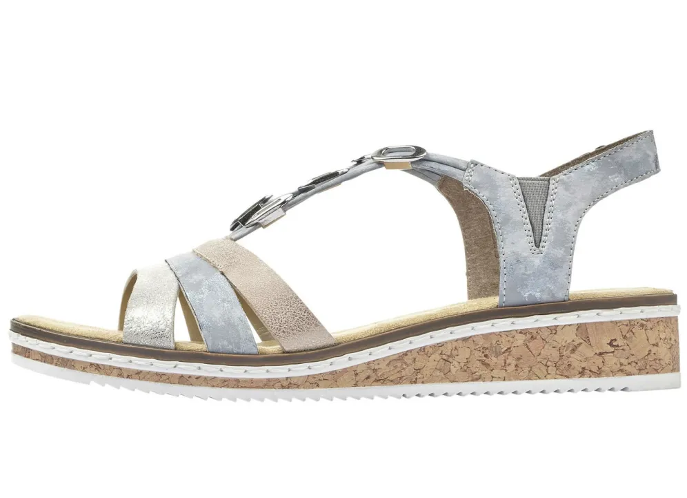 Rieker, modische Damen-Sandalen, mit Gummizug