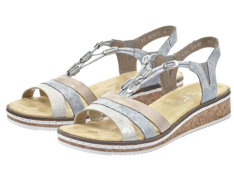Rieker, modische Damen-Sandalen, mit Gummizug