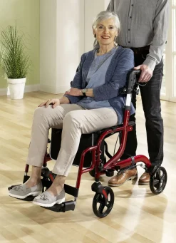 Rollator, auch als Rollstuhl nutzbar