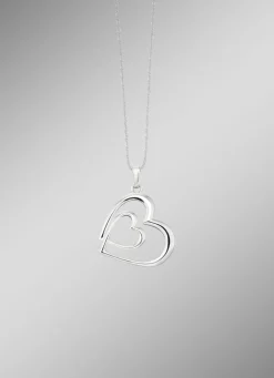 Romantischer Doppelherz-Anhänger in Silber 925/- fein