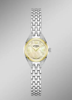 Rotary Quartz-Damenuhr mit Perlmutt-Zifferblatt