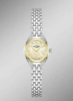 Rotary Quartz-Damenuhr mit Perlmutt-Zifferblatt