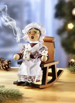 Räucherfigur Oma im Schaukelstuhl