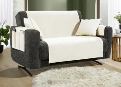 Samtweiche Sessel- und Sofaschoner mit Anti-Rutsch-Rückseite